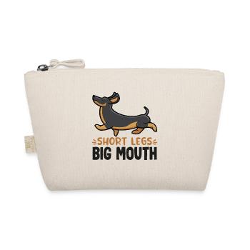 Funny Short Legs Big Mouth Miniature Dachshund - Organic Pouch - nature - Front