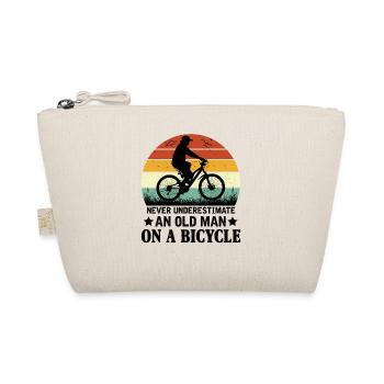 Never underestimate an old man by bike - Organic Pouch - nature - Front