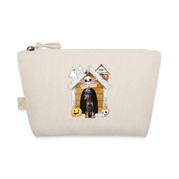 Halloween Dobermann Dog Witch - Organic Pouch - nature - Front