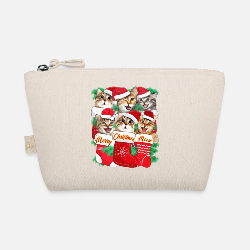 Xmas Cats inside Stocking for Christmas Organic Pouch
