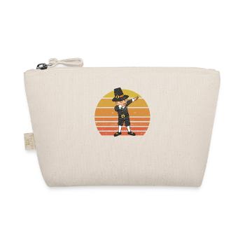Dabbing Pilgrim Pumpkin Thanksgiving Day Funny Dab - Organic Pouch - nature - Front