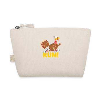 Turkey Running Costume Cute Wild Thanksgiving Run - Organic Pouch - nature - Front