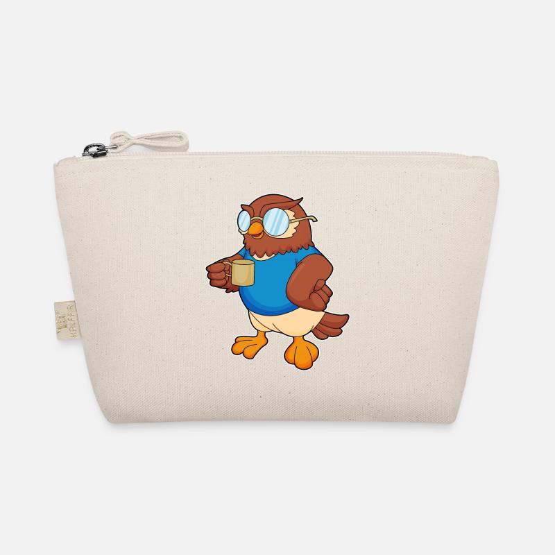 Eule mit Kaffeebecher Bio-Täschchen