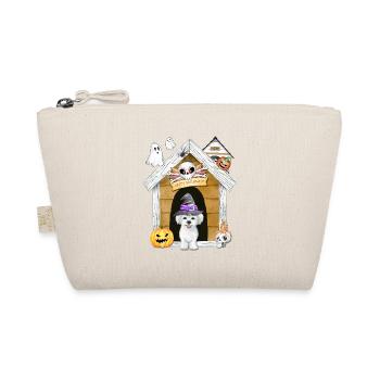 Halloween Maltese Dog Witch - Organic Pouch - nature - Front