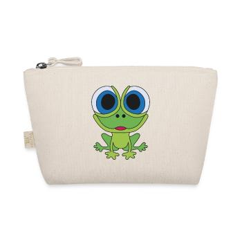 Green frog with big eyes Design with toad - Organic Pouch - nature - Front