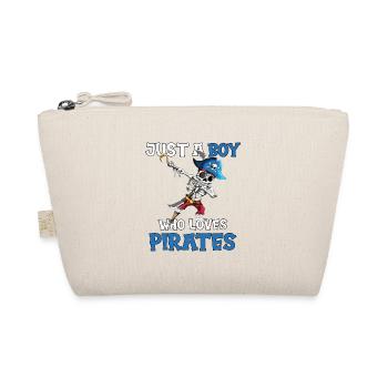 Just a Boy who loves Pirates Boy Birthday - Organic Pouch - nature - Front