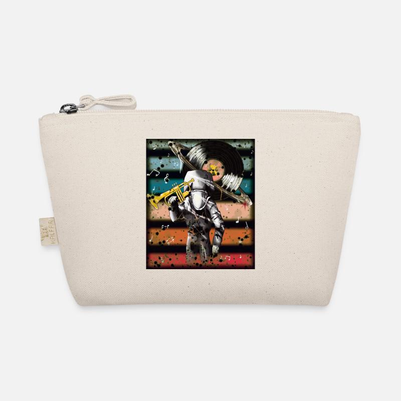 Astronaut Musik Vinyl Kunst - Bio-Täschchen - Natur