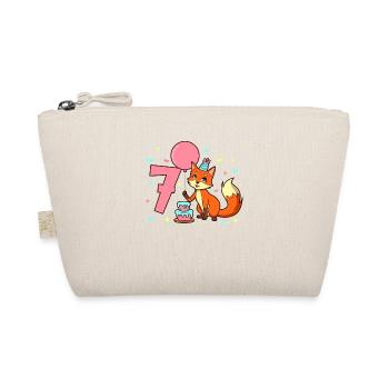 With fox - girl's birthday 7 years - Organic Pouch - nature - Front