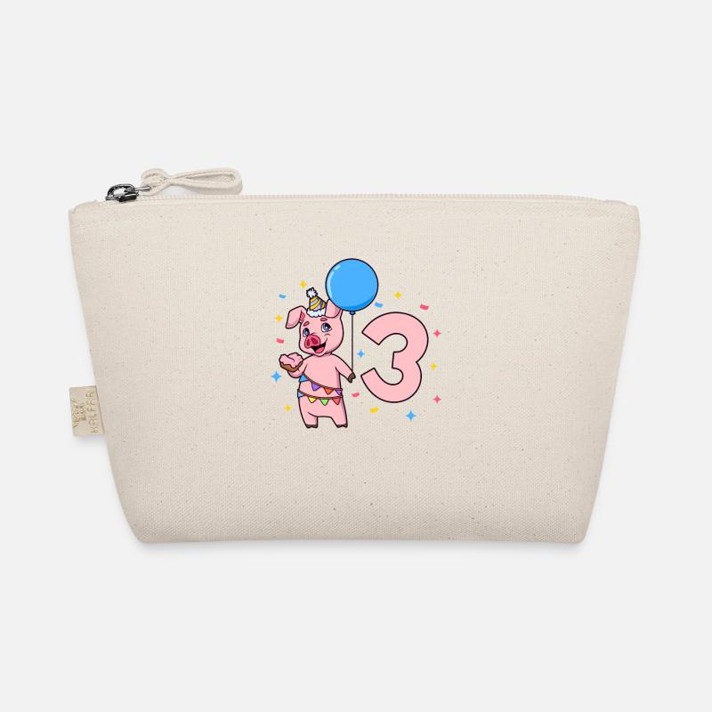 With pig - children's birthday 3 years Organic Pouch