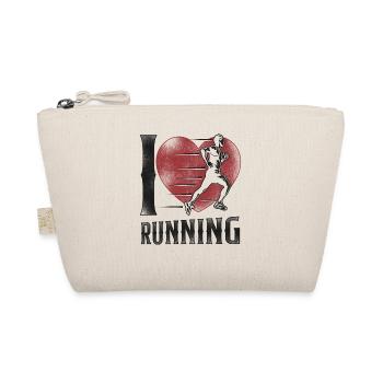 Running Runner Half Marathon Heart - Organic Pouch - nature - Front
