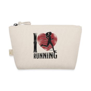 Running Runner Half Marathon Heart - Organic Pouch - nature - Front