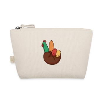 Cute Turkey Hand Peace Sign Thanksgiving - Bio-Täschchen - Natur - Vorne