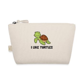 I Like Turtles Ocean Cute Sea Turtle - Organic Pouch - nature - Front