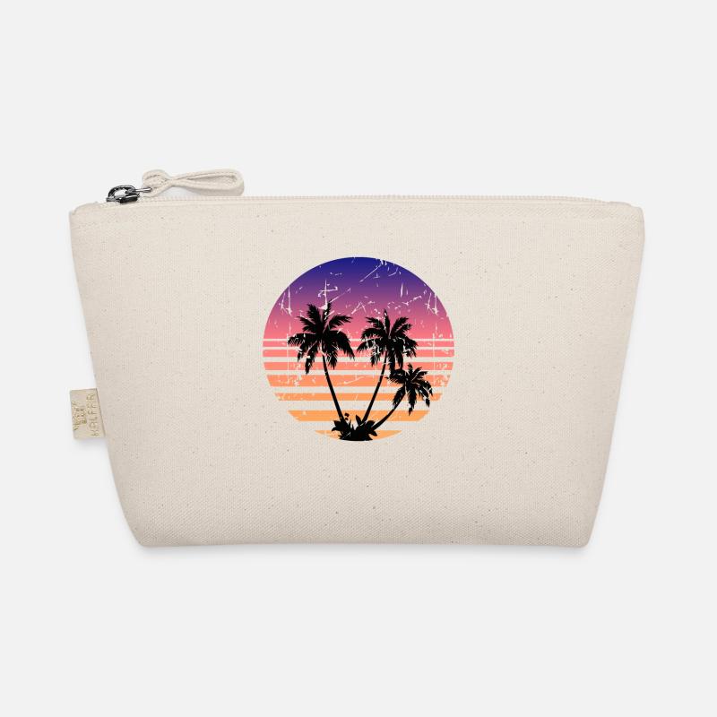 Palmen Retro Sonne Bio-Täschchen