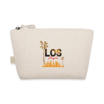 Black and Orange Illustration Los Angeles T shirt - Organic Pouch - nature - Front