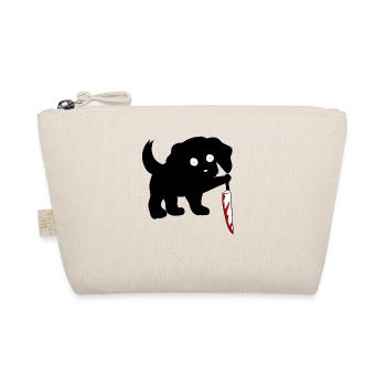 black dog halloween knife spooky ghost cat - Organic Pouch - nature - Front