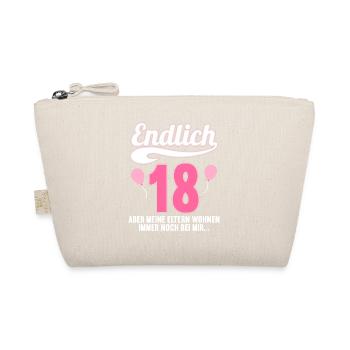 Endlich 18 aber Eltern leben bei mir 18 Geburtstag - Bio-Täschchen - Natur - Vorne