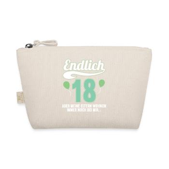 Endlich 18 aber Eltern leben bei mir 18 Geburtstag - Bio-Täschchen - Natur - Vorne