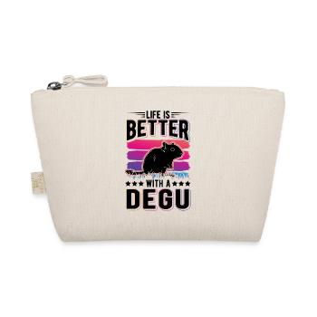 Life is better with a Degu - Organic Pouch - nature - Front