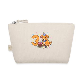 With dog - children's birthday 3 years - Organic Pouch - nature - Front