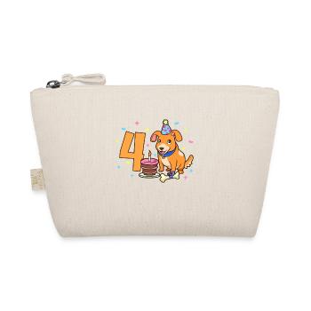With dog - children's birthday 4 years - Organic Pouch - nature - Front