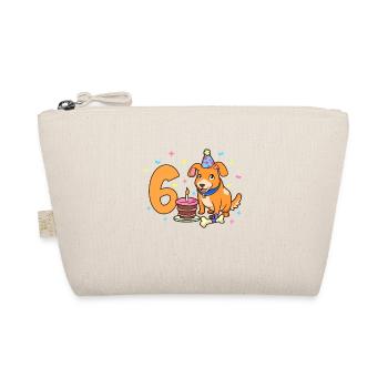 With dog - children's birthday 6 years - Organic Pouch - nature - Front