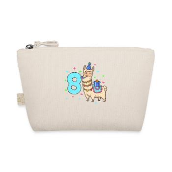 With lama - children's birthday 8 years - Organic Pouch - nature - Front