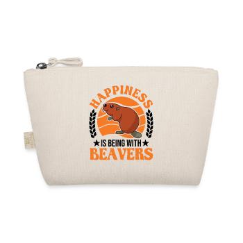 Happiness is being with Beavers Biber - Bio-Täschchen - Natur - Vorne