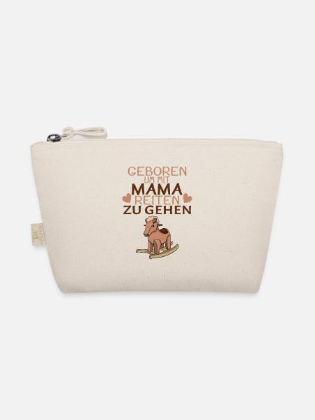 Baby Pferd Reiten Spruch - Bio-Täschchen - Natur - Vorne