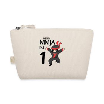 1 Jahr Junge Ninja - 1 Geburtstag - Ich bin 1 - Bio-Täschchen - Natur - Vorne