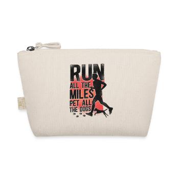 Running Runner Half Marathon Dog - Organic Pouch - nature - Front