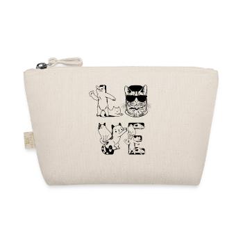 Cat LOVE Cats I Cute Cat Lover - Organic Pouch - nature - Front