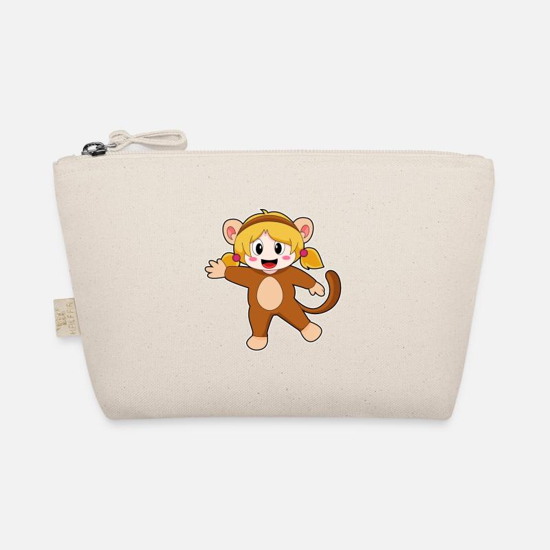 Mädchen im Kostüm als Affe Bio-Täschchen