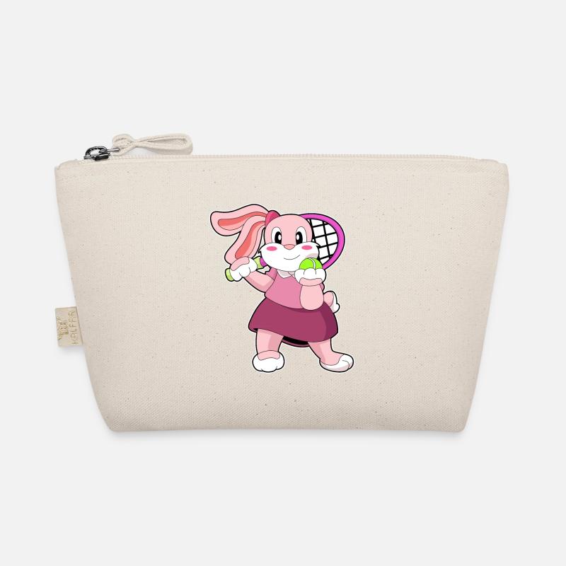Rabbit playing tennis with a tennis racket Organic Pouch