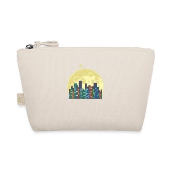 Skyline in front of moon and satellite building city - Organic Pouch - nature - Front
