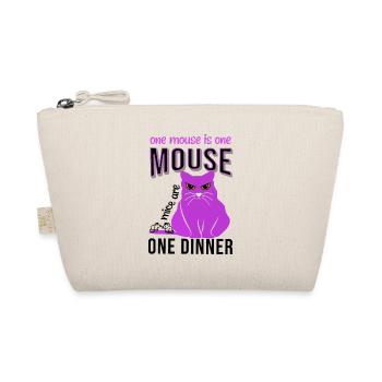 cat saying one mouse is one mouse dinner cat fat - Organic Pouch - nature - Front