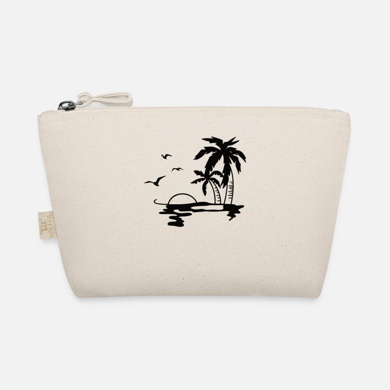 Digital drawing beach with palm trees Organic Pouch
