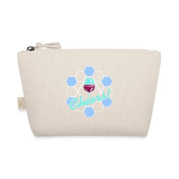 Cheers! Retro Wine Lover Symmetrical Designs - Organic Pouch - nature - Front