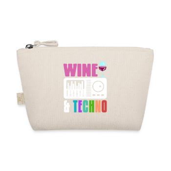 WINE & Techno Awesome Retro Designs T-Shirt - Organic Pouch - nature - Front