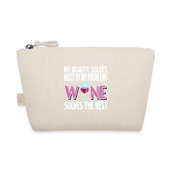 Wine Solves Problem Funny Wine Lover T-Shirt - Organic Pouch - nature - Front