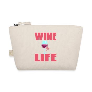 Wine Is Life Awesome Retro Wine Lover T-Shirt - Organic Pouch - nature - Front