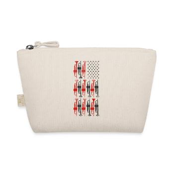 Trumpet Player American Flag - Organic Pouch - nature - Front