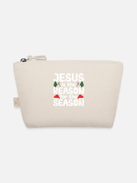 Xmas Christliche Weihnachten Jesus ist der Grund - Bio-Täschchen - Natur - Vorne