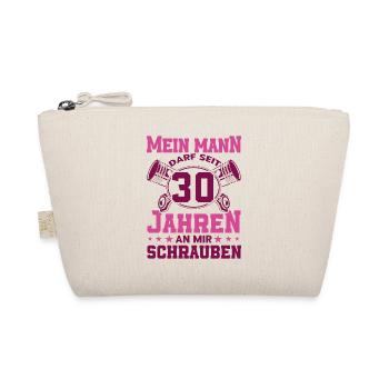 Perlenhochzeit Ehepaar 30. Hochzeitstag Geschenk - Bio-Täschchen - Natur - Vorne