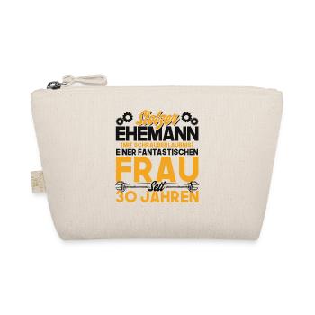 Perlenhochzeit Ehepaar 30. Hochzeitstag Geschenk - Bio-Täschchen - Natur - Vorne