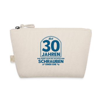 Perlenhochzeit Ehepaar 30. Hochzeitstag Geschenk - Bio-Täschchen - Natur - Vorne