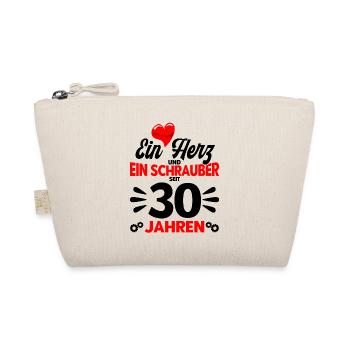 Perlenhochzeit Ehepaar 30. Hochzeitstag Geschenk - Bio-Täschchen - Natur - Vorne
