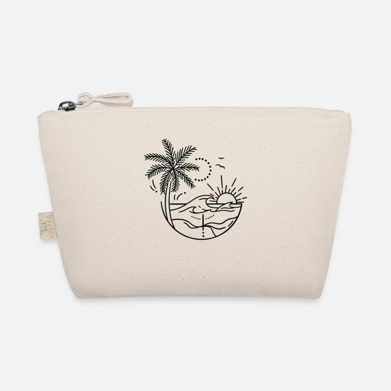 Digital drawing beach with palm trees Organic Pouch