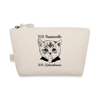Lustige Katzenbesitzer 70% Baumwolle 30% Katzenhaa - Bio-Täschchen - Natur - Vorne