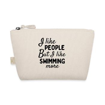 Ich mag Menschen, ABER ich schwimme mehr gerne. - Bio-Täschchen - Natur - Vorne
